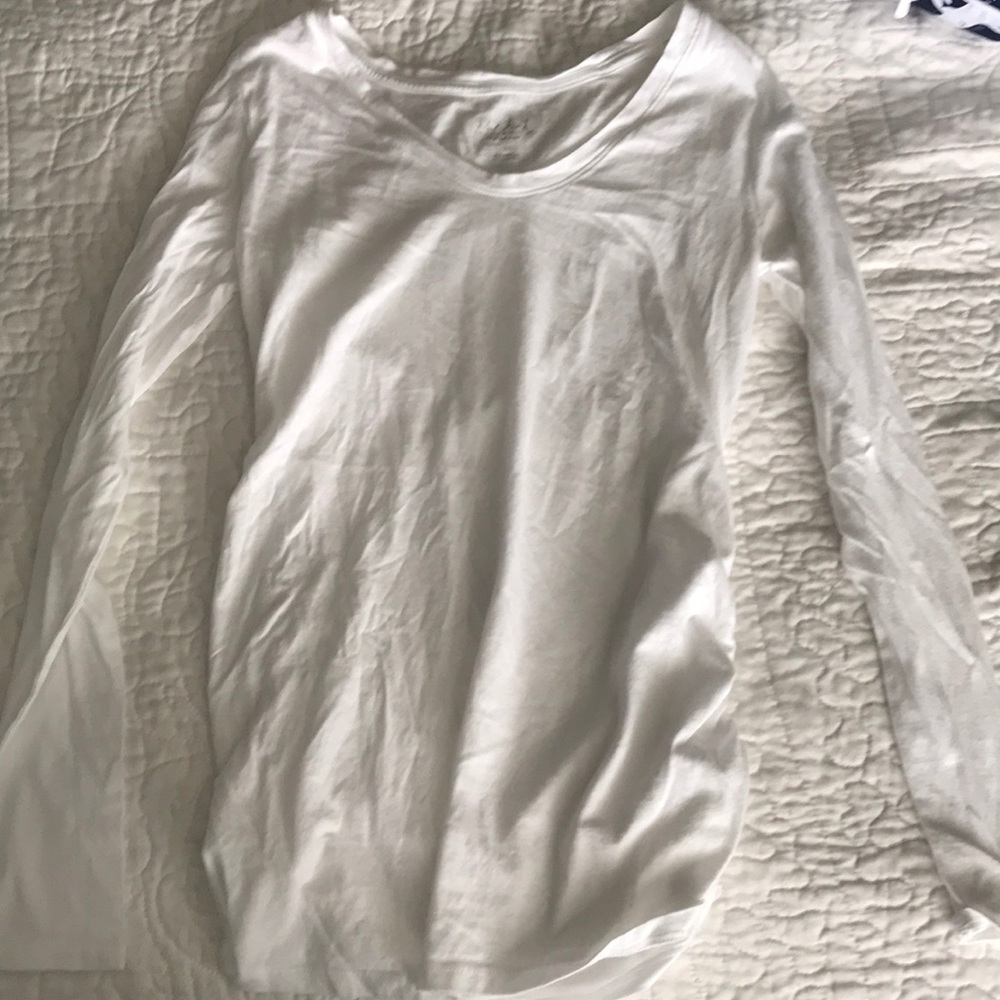 White long sleeve maternity shirt